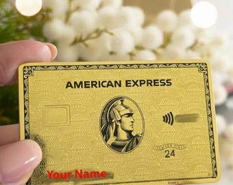 Personalisierte Amex Gold Card Replik, gravierte Edelstahl-Metallkarte, Neuheits-Design