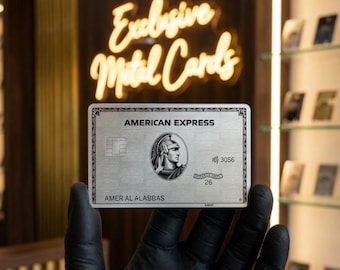 "Personalisierte AMEX Platin - Edelstahl Karte - ""Novelty Metal Replica"" mit Lasergravur 2026."