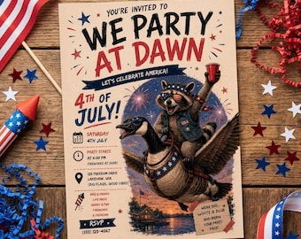 Editable 4th of July Invitation Independence Day Invite 4th of july party We ride at dawn