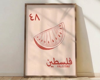 Palestine Watermelon Framed Poster: Political Wall Art