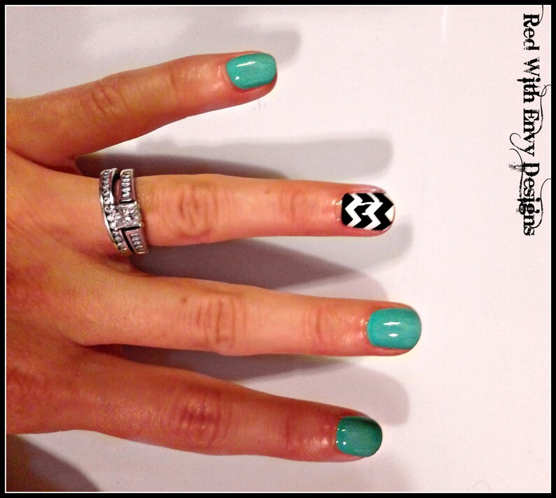 chevron inspired vinyl nail decals set of 20 etsy