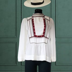 Isabel Marant Etoile Blouse: Ivory  Embroidered Top, Size 34