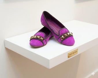 Tory Burch Shoes, Vintage Purple Suede Diamante Trim Loafers, 6 1/2 M