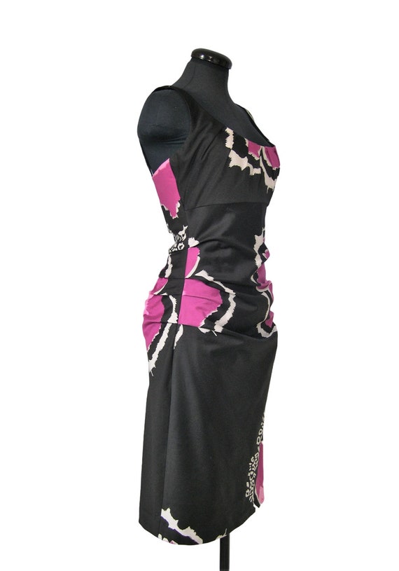 Suzi Chin dress, black/Pink/White floral print sh… - image 3