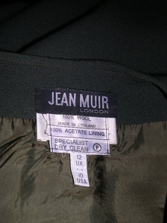 Jean Muir jacket, olive green wool crepe duster, … - image 9