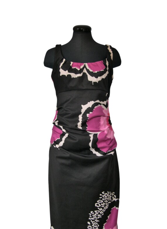 Suzi Chin dress, black/Pink/White floral print sh… - image 4