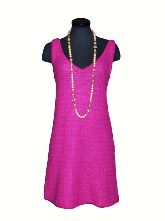 La Perla Dress, Magenta Mohair Blend Crochet Knit - Size Small - Etsy La Perla Dress, Magenta Mohair Blend Crochet Knit - Size Small - Etsy