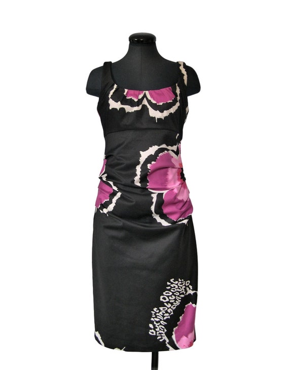 Suzi Chin dress, black/Pink/White floral print sh… - image 2