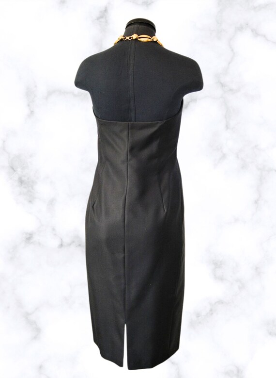 Jil Sander dress, strapless black silk sculpted s… - image 6