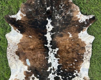 Alfombra de piel de vaca, alfombra de piel de vaca natural con pelo auténtico, alfombra estilo boho western.