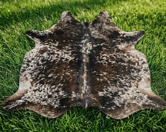 Alfombra de piel de vaca, alfombra de cuero con pelo real, alfombra rústica de granja estilo bohemio para sala de estar.