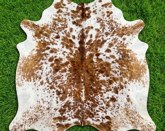 Cowhide Real Hair On Hide | Brown & White Natural Cow Skin Rug Unique Cowhide Carpet