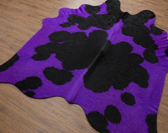 Alfombra de piel de vaca, alfombra de piel de vaca teñida, decoración moderna del oeste hecha a mano.