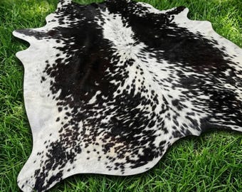 Alfombra de piel de vaca, estampado realista de vaca, alfombra decorativa para el suelo de estilo rústico occidental.