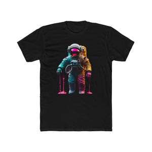 Colorful Astronaut Shirt, Neon Space Tee, Paint Drip Art