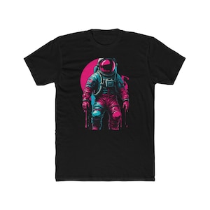 Neon Astronaut Drip Shirt, Space Explorer Tee, Retro Sci-Fi Art