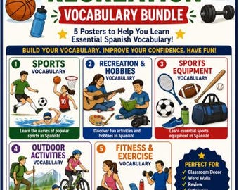 Español I: Vocabulario de Deportes y Recreación, Actividades, Aficiones, Equipamiento, Aventura al Aire Libre y Fitness
