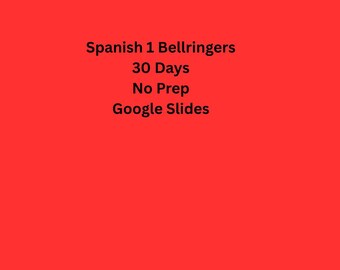 30 actividades de inicio de clase para Español 1 en formato de diapositivas de Google