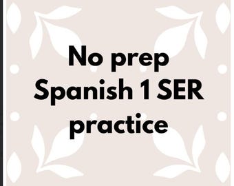 Póster SER sin preparación Español 1 Verbo SER Tabla de repaso en el aula