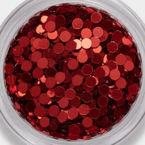 Glitter Confetti Rosso Rubino Metallizzato – Paillettes Circolari Brillanti per Nail Art – Decorazioni Passione per Ricostruzione Unghie Gel