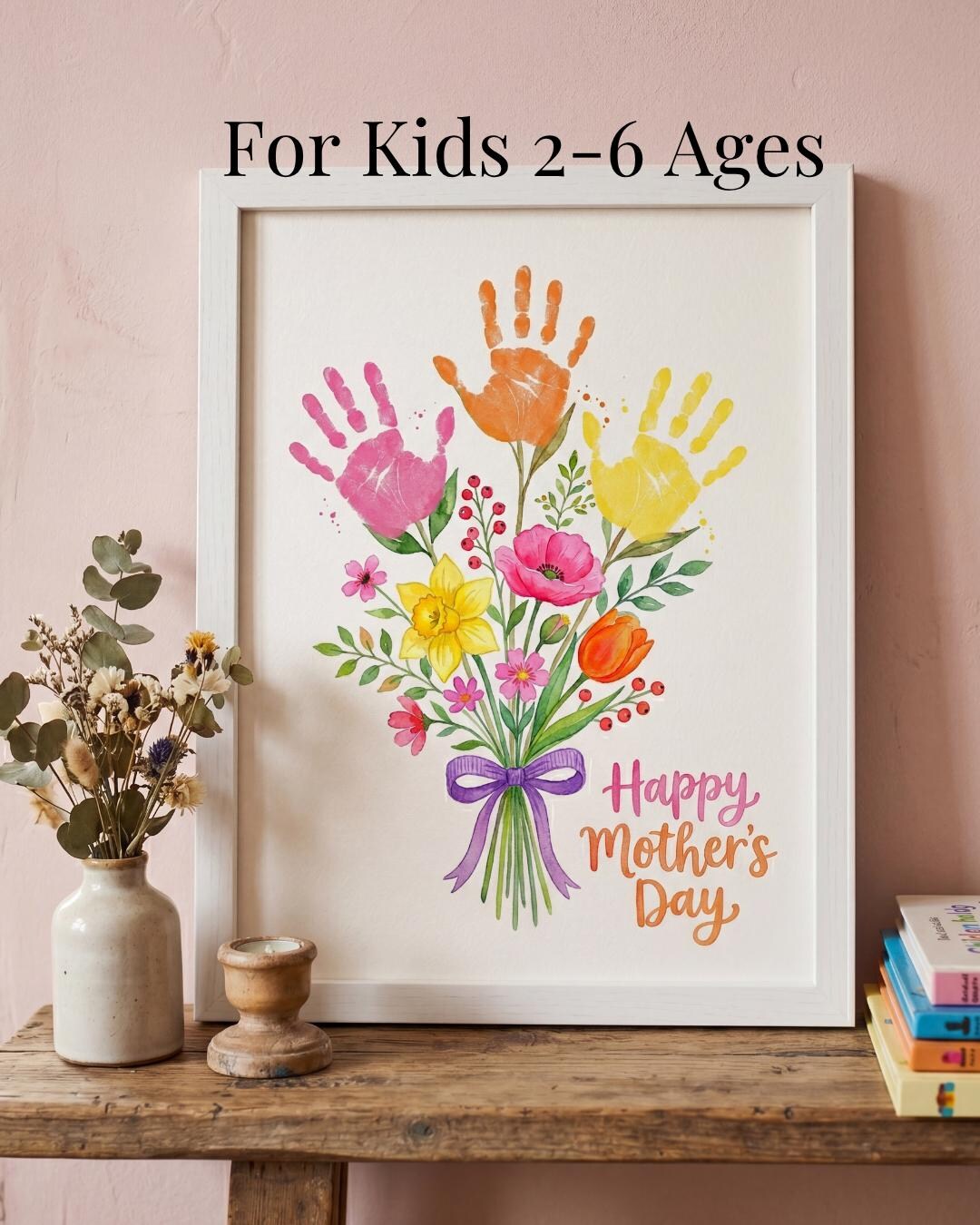 Mother's Day Handprint Bouquet Printable | Keepsake Flower Art for Kids ...