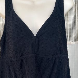 Vintage Mama Pavlova Black Textured Floral One-Piece Swimsuit XL Made in USA