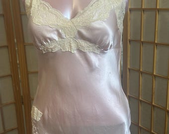 Vintage Jacob Pink Silk Camisole Top with Lace Trim – Y2K Fairycore Lingerie