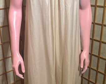 Camisón de seda vintage de Yves Delorme Paris, color crema marfil, talla grande (L).