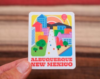 Downtown Albuquerque, New Mexico Skyline 3" Waterproof Vinyl Sticker