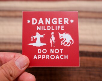 New Mexico Cryptids Danger Wildlife 3" Waterproof Vinyl Sticker