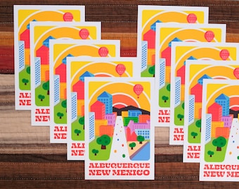 Set of 10 TEN Downtown Albuquerque, NM Skyline Postcards 4"x 6" Standard Postcard Size