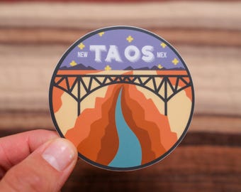 Taos Gorge, New Mexico 3" Waterproof Vinyl Sticker