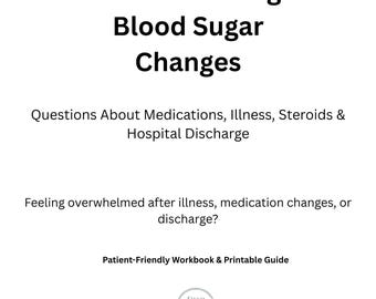 Arbetsbok för blodsockerförändringar | Frågor om diabetesmedicinering | GLP-1, steroider, utskrivning från sjukhus och blodsockermätare i PDF-format