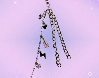 Pink Musician Charm Chain | Handmade One-of-a-Kind Bag Charm, Keychain & Accessory