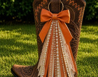 Nœuds pour bottes - Clemson - Orange et blanc