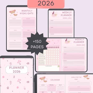 Peut inclure: Agenda numérique pour 2026 avec des pages roses et blanches. Comprend des temps forts mensuels, un planificateur hebdomadaire, un calendrier et des pages de définition d'objectifs. Comprend des illustrations de papillons et de fleurs. Contient plus de 150 pages.