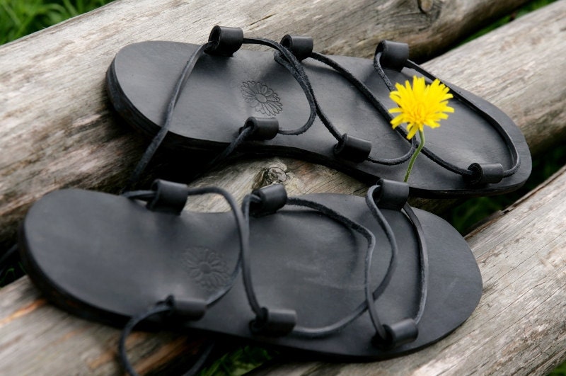 Mens Gezer Leather Look Mule Style Jesus Sandals Mules BLACK Size 7 8 9 10 11 | eBay