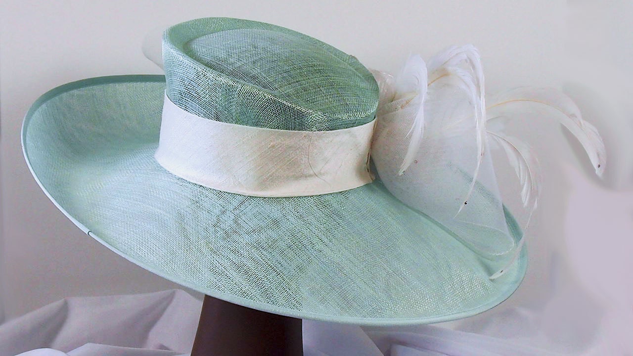 Mint Green Sinamay Hat