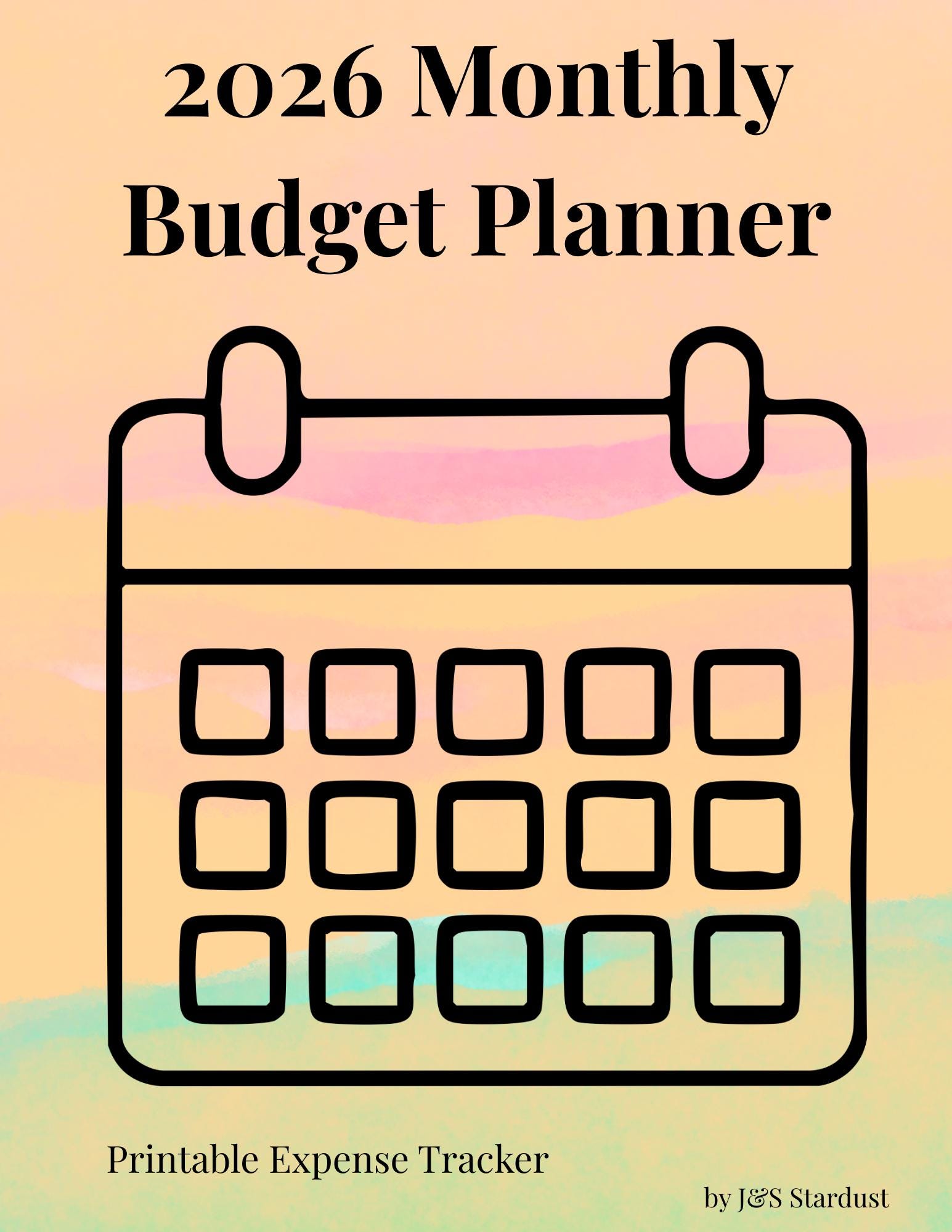 2026 Monthly Budget Planner Printable PDF | Expense Tracker | Savings