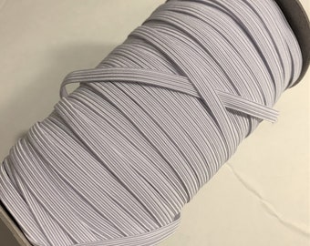White Braided Elastic Band, 6mm, 5 Yards