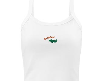 Florida Gators Ribbed Tank Top, Embroidered Gator Shirt, Go Gators Tank, Florida College Game Day Shirt