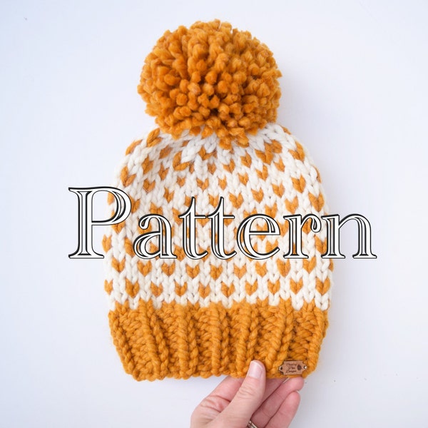 Knitting PATTERN,  Fair Isle Knitted Hat, Knitting pattern, Fair Isle Pattern, Size Adult || The Tara