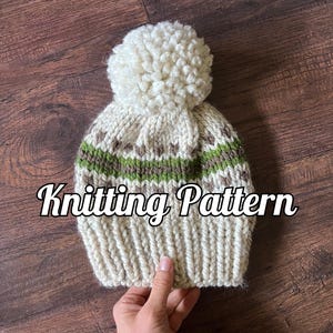 Knitting PATTERN,  Fair Isle Knitted Hat, Knitting pattern, Fair Isle Pattern, Size Adult || The Juneau