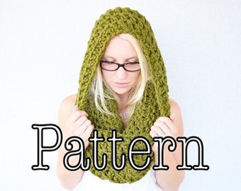 Crochet PATTERN, Oversized Crochet Cowl, Crocheted Hood, Crocheted Wrap, Chunky Oversized Cowl || The Bailee