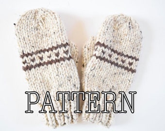 Knitting PATTERN Fair Isle Knitted Mittens, Mittens Pattern, Knitted Mittens