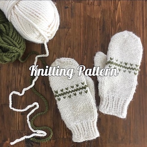 Knitting PATTERN Fair Isle Knitted Mittens, Mittens Pattern, Knitted Mittens