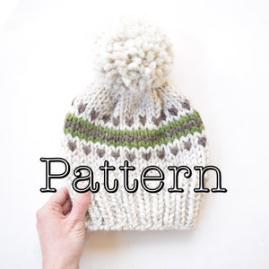 Knitting PATTERN,  Fair Isle Knitted Hat, Knitting pattern, Fair Isle Pattern, Size Adult || The Juneau