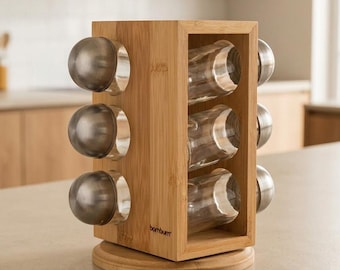 Tina - Rotating Spice Rack with 6 Bottles