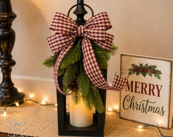 Swag winterlantaarn, swag kerstlantaarn, swag boerderijlantaarn, lantaarntopper, kerstdecor boerderij, rustiek winterdecor