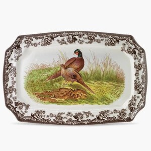 Spode Woodland 17” Pheasant Serving Platter Vintage English Country Thanksgiving Tableware Rectangular Dish